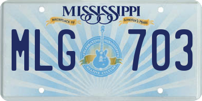 MS license plate MLG703