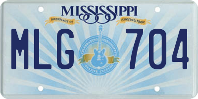 MS license plate MLG704