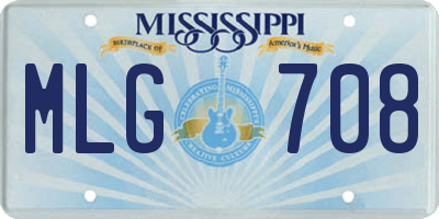 MS license plate MLG708