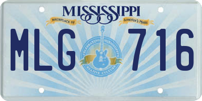 MS license plate MLG716