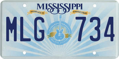 MS license plate MLG734