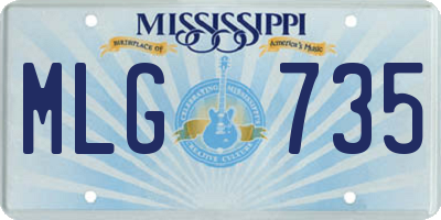 MS license plate MLG735