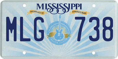 MS license plate MLG738