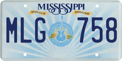 MS license plate MLG758