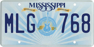 MS license plate MLG768