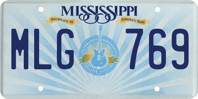 MS license plate MLG769