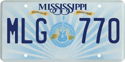 MS license plate MLG770