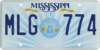 MS license plate MLG774
