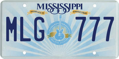MS license plate MLG777