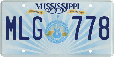 MS license plate MLG778