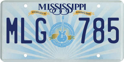 MS license plate MLG785