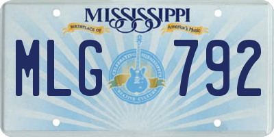 MS license plate MLG792