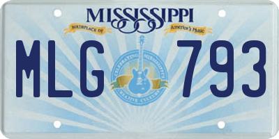 MS license plate MLG793