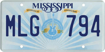 MS license plate MLG794