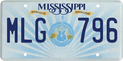 MS license plate MLG796