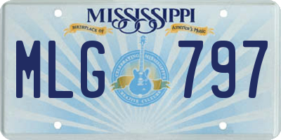 MS license plate MLG797