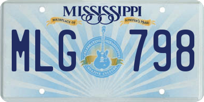 MS license plate MLG798