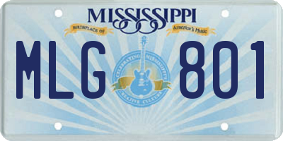 MS license plate MLG801