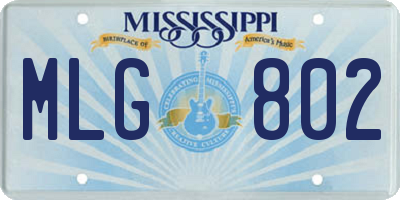 MS license plate MLG802