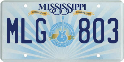 MS license plate MLG803
