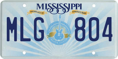 MS license plate MLG804