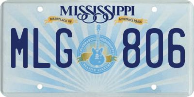 MS license plate MLG806