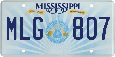 MS license plate MLG807