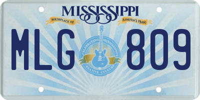 MS license plate MLG809