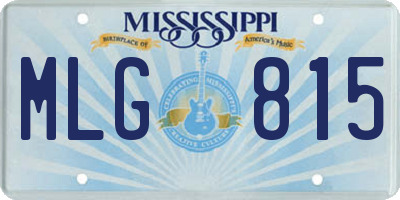MS license plate MLG815