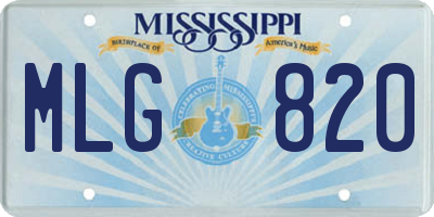 MS license plate MLG820