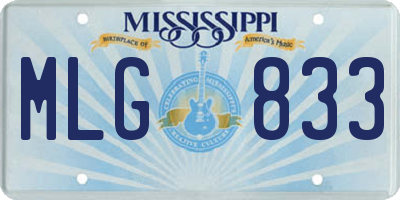 MS license plate MLG833