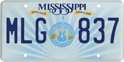 MS license plate MLG837