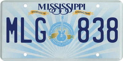 MS license plate MLG838