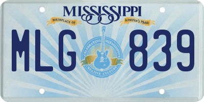 MS license plate MLG839