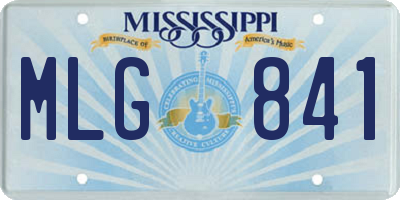 MS license plate MLG841