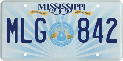MS license plate MLG842