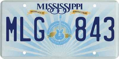 MS license plate MLG843