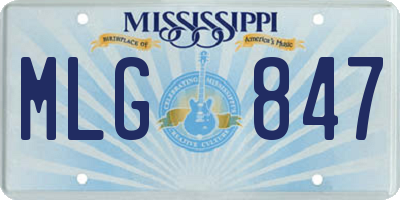 MS license plate MLG847