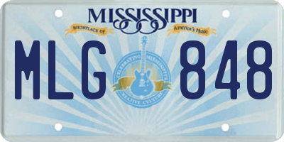 MS license plate MLG848