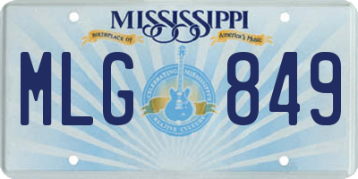 MS license plate MLG849