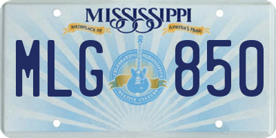 MS license plate MLG850