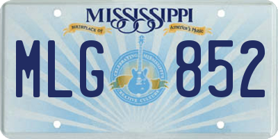 MS license plate MLG852