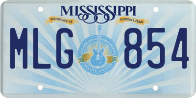 MS license plate MLG854