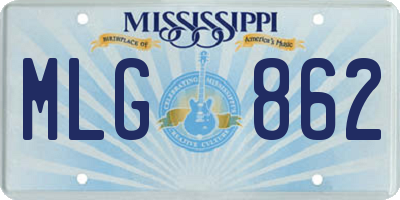 MS license plate MLG862