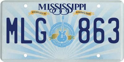 MS license plate MLG863