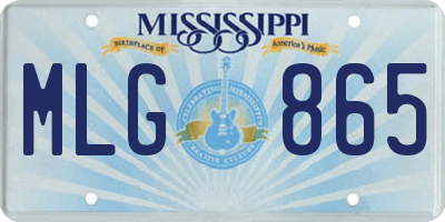 MS license plate MLG865