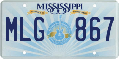 MS license plate MLG867