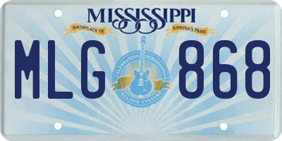 MS license plate MLG868