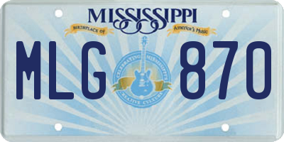 MS license plate MLG870