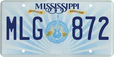 MS license plate MLG872